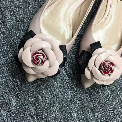 CHANEL Shallow mouth flat shoes Women--060